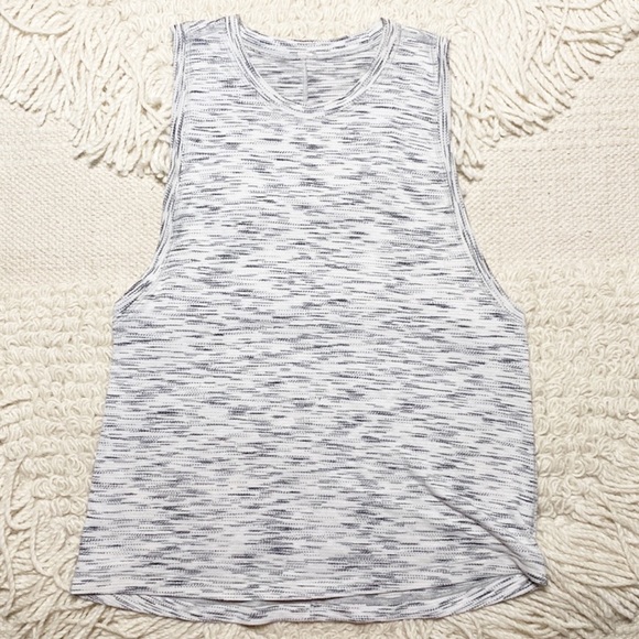 LULULEMON white / black Tiger Space Dye Squad Goals tank top 6 - Picture 1 of 9
